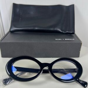 NIB Anthropologie Glasses UV Protection 0.0 Strength Blue Light Protection Black